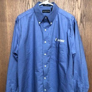 UltraClub 8970 Mens Wrinkle-Free Long-Sleeve Oxford Button-Down Shirt Large Blue